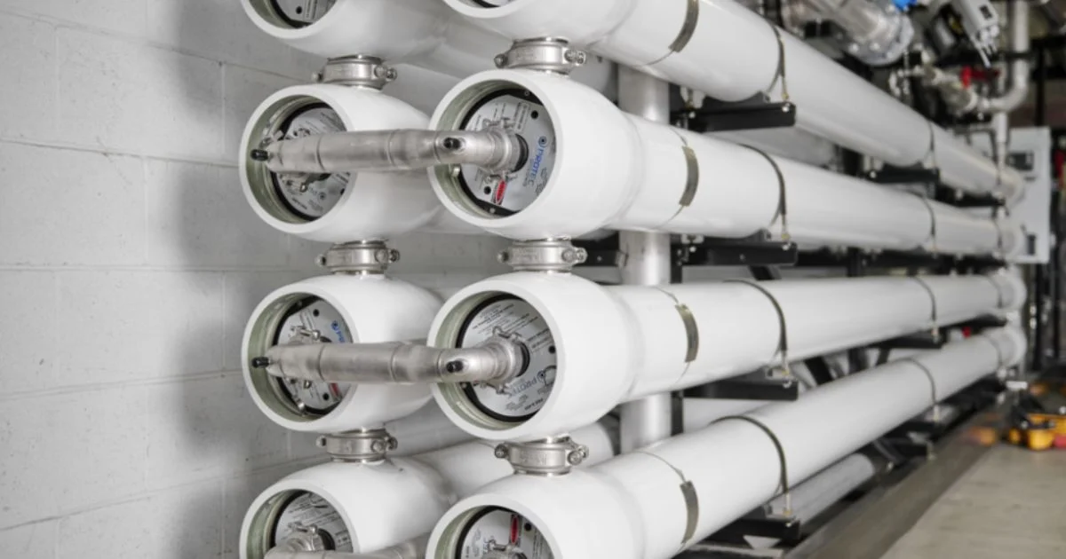 Close-up of reverse osmosis filter membranes